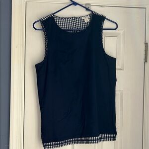 J. Crew Navy and White Checkered Tank Top